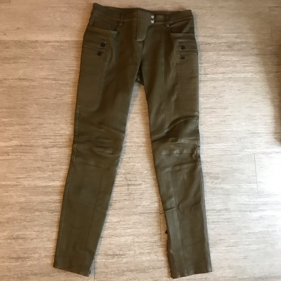 $4.1k+ Balmain Ribbed Leather Skinny Pants WOW! - Picture 2 of 7